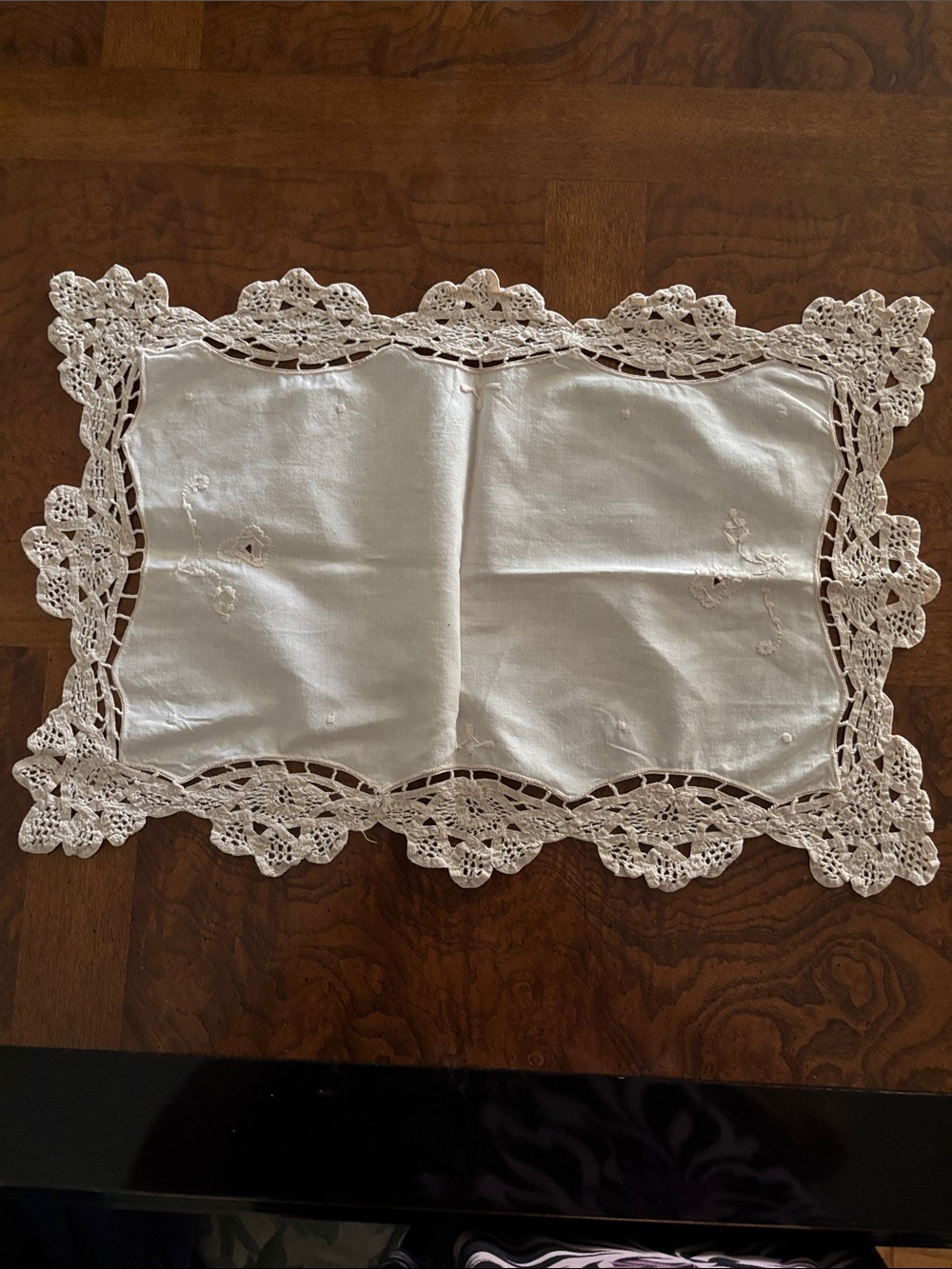 Vintage Handmade Cream Crochet Lace Doily